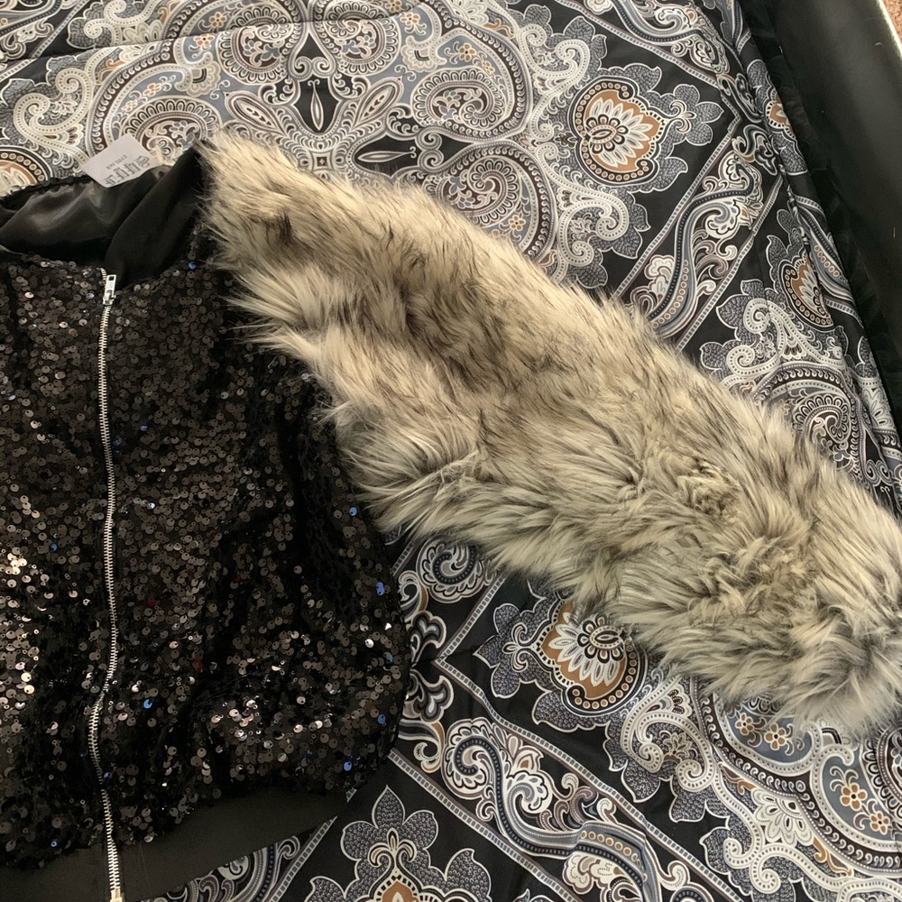 Custom Made Sequin And Mink Fur Bomber Jacket - image 4